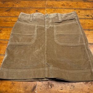 Athleta Womens Brown Corduroy Mini Skirt Size 4P Petite Tan Utility Outdoorsy